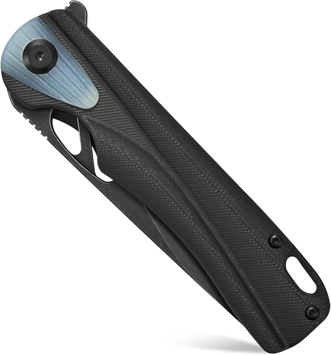 Sitivien ST165 Folding KnifeK110 Steel Blade with G10 Handle EDC Tool Knife Pocket Knife for Outdoor CampingHikingFishing(Black)