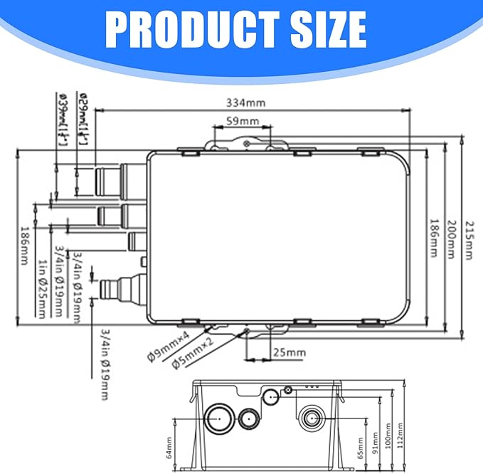 750GPH Portable Bath Shower Water Pump with Auto Float Mechanism Immersible Bilge Pump for Outdoor Camping Sink Drainage