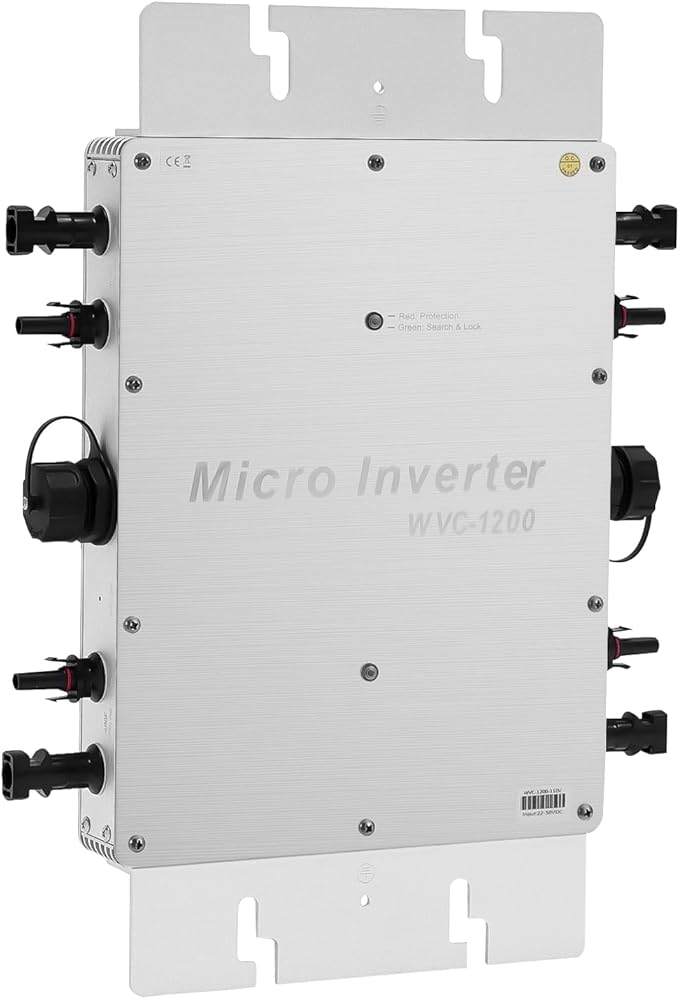 1200W Solar Grid Tie Micro Inverter IP65 Waterproof MPPT &amp LCD Display DC 17-50V Input/AC 80-160V Output Pure Sine Wave Auto Power Transmission for 24V/30V/36V Solar Panels