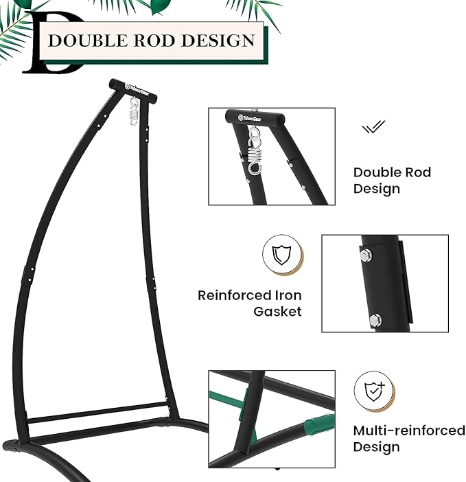 G TALECO GEAR C-Type Hanging Hammock Chair Stand Heavy Steel Swing Hammock Chair Stand Suitable for Indoor and Outdoor Swing Frame（Seat not Include）