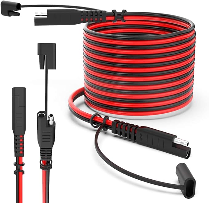 ELECTOP 15ft 10AWG SAE Extension Cable with Quick Connect Disconnect SAE Power Connector for Automotive RV Motorcycle Solar Panel &amp Battery Charging
