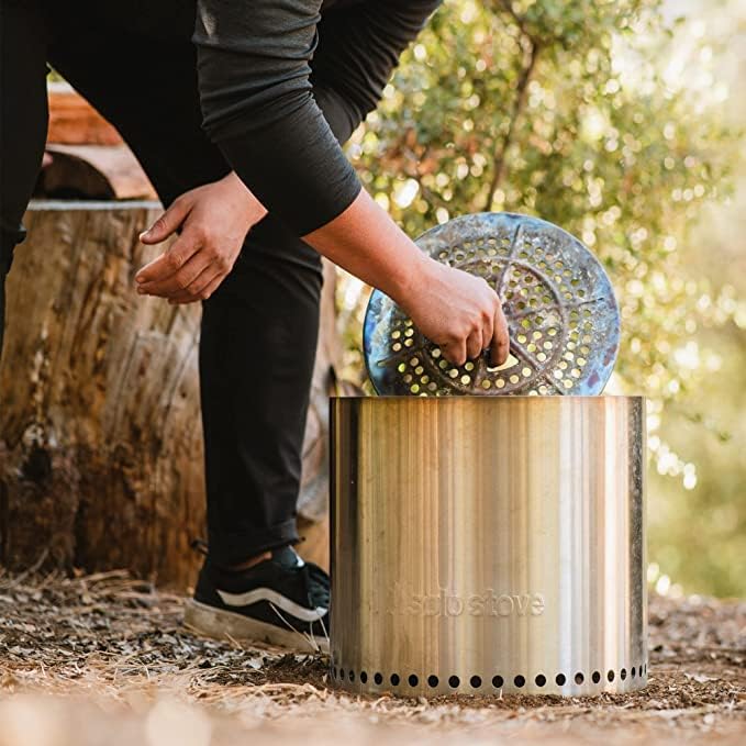 Solo Stove Ranger 2.0 15 Inch Smokeless Fire Pit – Portable Stainless Steel Outdoor Fireplace with Carry Case - Lightweight Fireplace Removable Ash Pan Ideal for 2-4 People 15lbs
