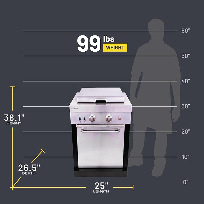 Char-Broil Medallion Series Modular Outdoor Kitchen Dual Fuel Convective 2-Burner Propane Gas Stainless Steel Stove Top - 463246218