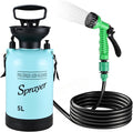 Finderomend Portable Shower for Camping with 7 Spray Modes Hand Press Camping Shower with Removable Hose and Shower HeadPressure Rinse Kits for Hiking Traveling Garden Beach Pet Shower