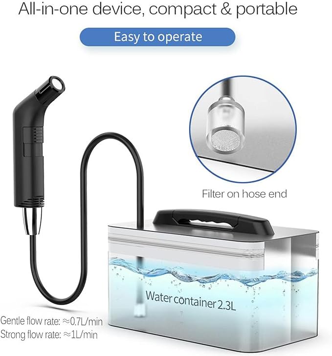 LUOOV Portable Camping Shower Electric Outdoor Shower Camp Shower Pump Rinse Kit Battery Power Handheld Rechargeable Showerhead for CampingHiking Traveling