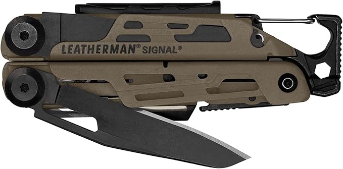 LEATHERMAN Signal 19-in-1 Multi-tool for Outdoors Camping Hiking Fishing Survival Durable &amp Lightweight EDC Made in the USA Coyote Tan