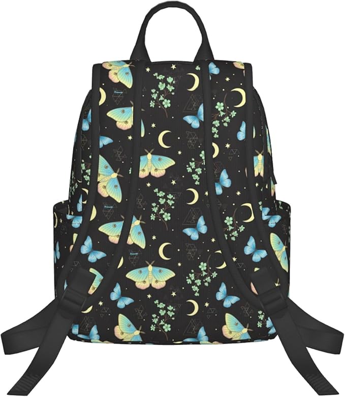 Travel Backpack goth moon moth Butterfly Daypack