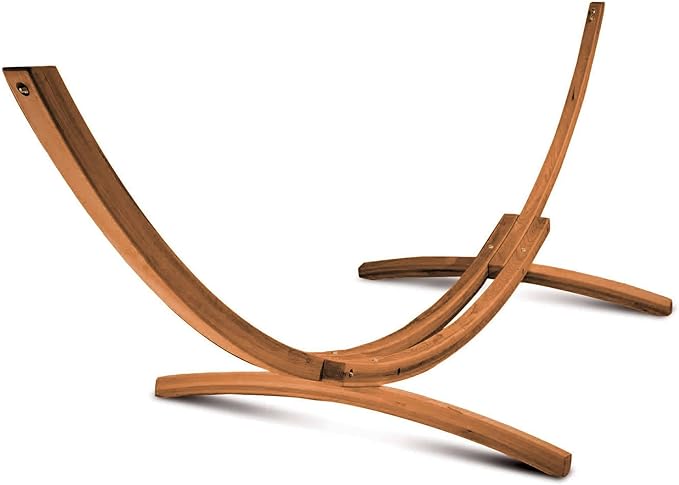Hatteras Hammocks Canyon Brown 4-Ply Cypress Roman Arc 15 ft. Hammock Stand Southern Cypress Wood Rust Resistant Hardware Handcrafted in The Carolinas 450 Pound Weight Capacity