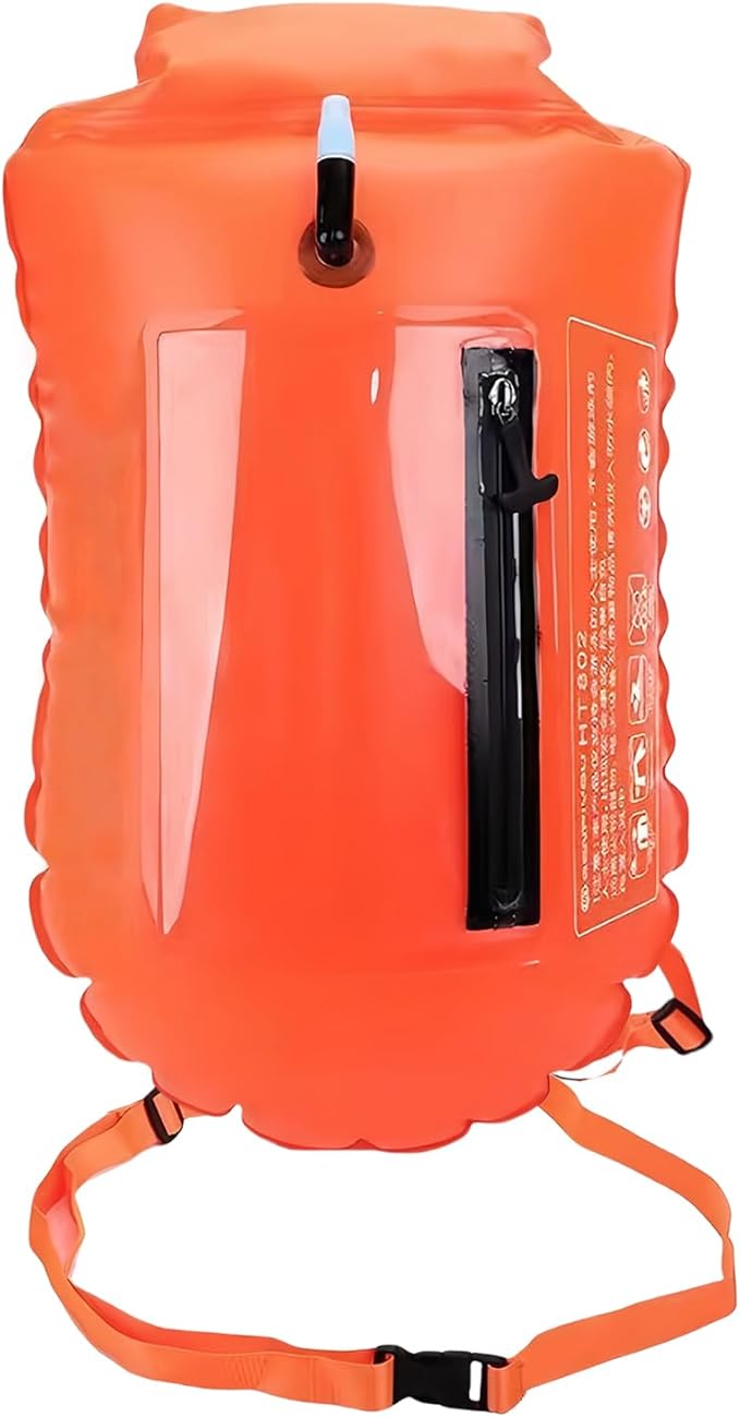 Swim Buoy for Open Water 20L High-Visibility Swim Safety Float Waterproof Dry Bag Pool Buoy Swim Training Snorkel Float Swimming Pull Buoy for Swim Training Snorkeling Kayaking