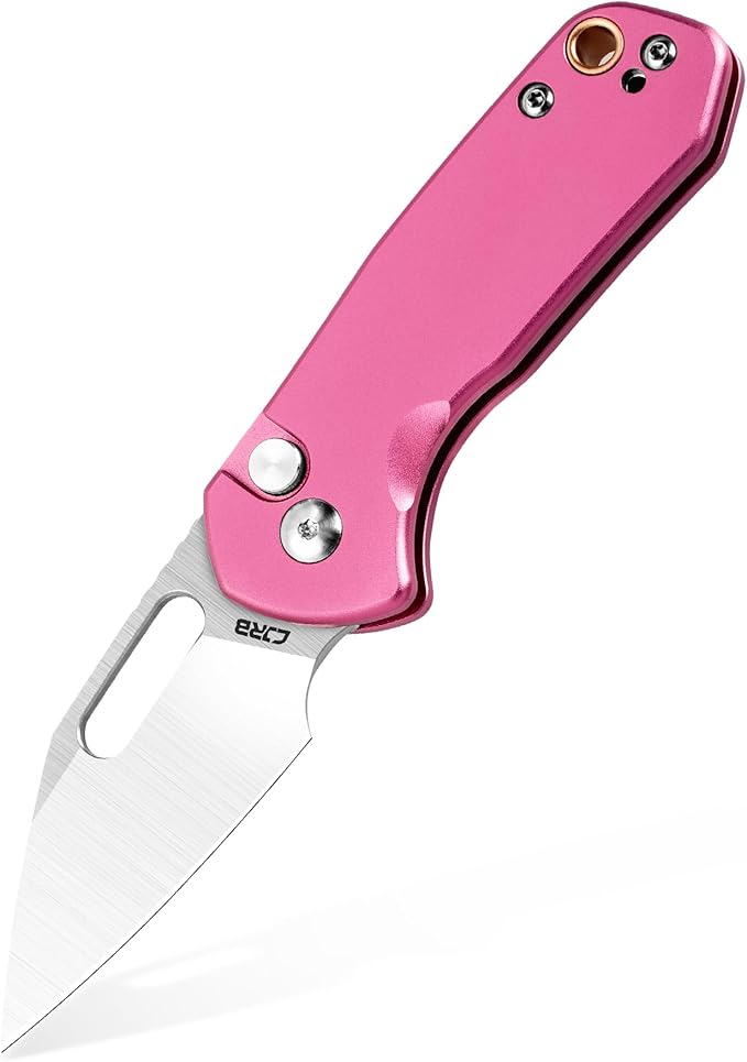 CJRB CUTLERY Mini Pyrite(J1933) Folding Pocket Knife2.17 AR-RPM9 Steel Blade and Pink Handle Small EDC Knife with Pocket Clip for Work Outdoor Hiking Camping