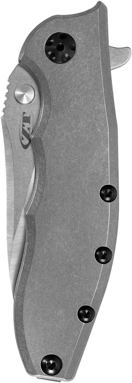 Zero Tolerance Hinderer Pocketknife 3.5-Inch CPM 20CV Steel Blade KVT Ball-Bearing Opening System Flipper Reversible Deep Carry Clip Titanium Handle Made in USA (0562TI)