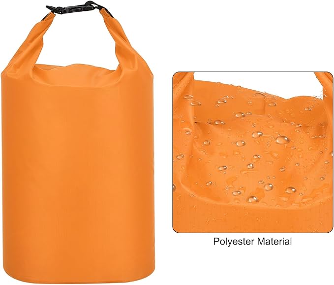 PATIKIL Waterproof Dry Bags 5 Pack Portable Dry Sack Roll Top Bag Lightweight Dry Storage Bag for Gym Kayaking Hiking Swimming Camping Orange (1.5L 2.5L 3.5L 4.5L 6L)