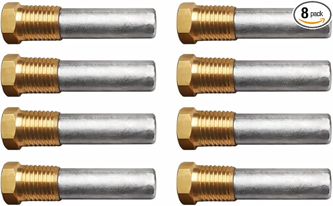Engine Zinc Anode 1/2 NPT x 2 Compatible with 130-6628 &amp 68241 Cummins Marine Engine Fit Model 6BT 6BTA 4BT 6CTA QSB5.9 QSC8.3 QSM11 (8)