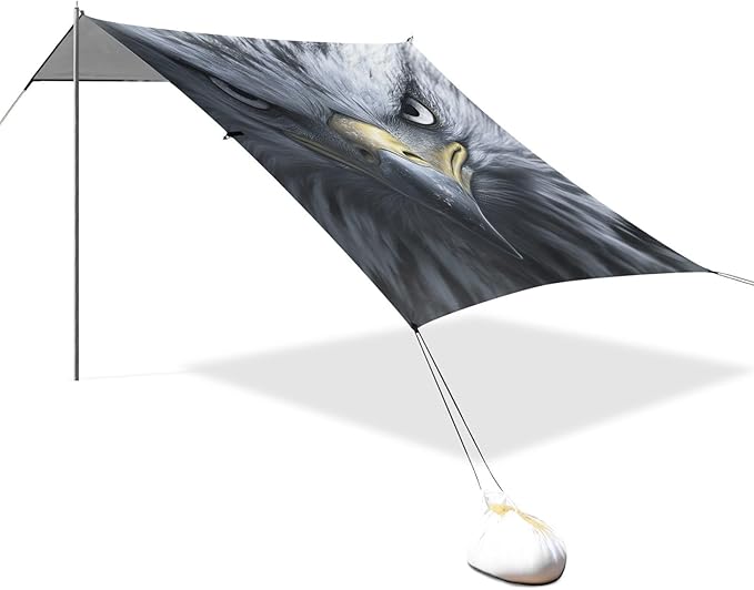 ALAZA Eagles Portrait Art Beach Tent Sun Shelter Portable Canopy Sunshade for Outdoor Camping Picnics Backyard Fun 10x9 ft
