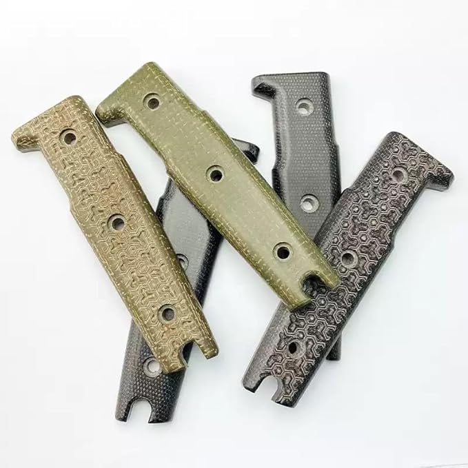 1 Pair Micarta Scales with 4 Sets Screws Handle Patch Blank DIY Replacement(Green)