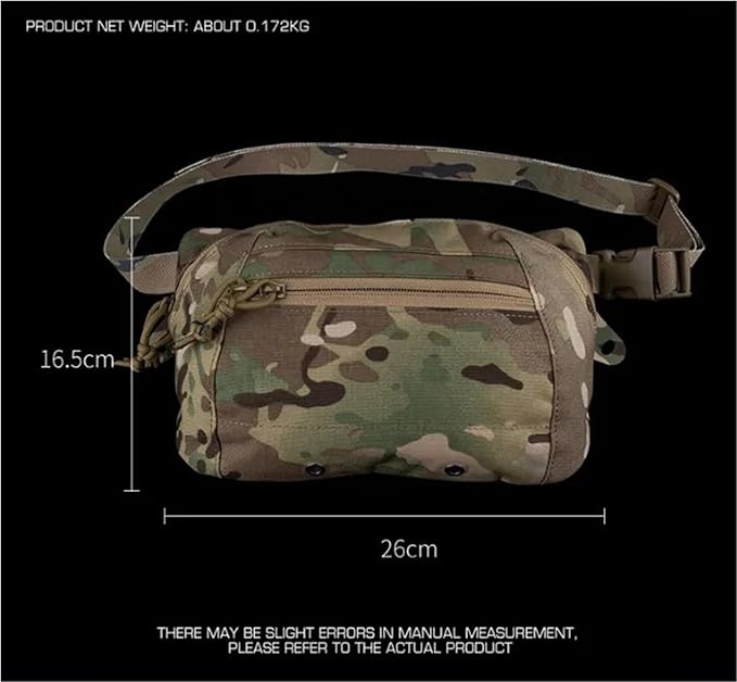 Tactical Outdoor Waist Pack Durable Fabric Crossbody Bag for Hunting Essentials Team Storage(G)