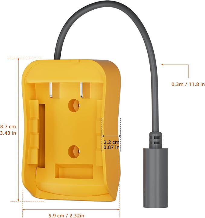 Starlink Mini 18V Battery Adapter with DC Female Socket 1FT Starlink Mini 18-20V Battery Charger Adapter DC5521 Female Extension Power Cable Connector