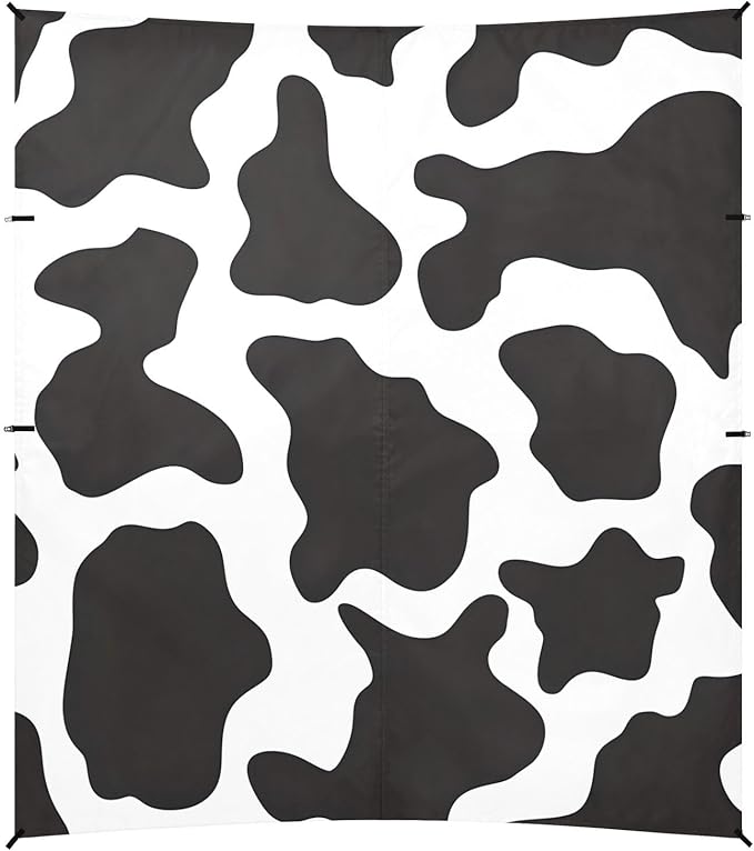 ALAZA Black White Cow Print Pattern Beach Tent Sun Shelter Portable Canopy Sunshade for Outdoor Camping Picnics Backyard Fun 10x9 ft