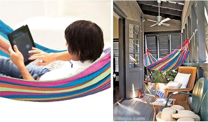 Portable Hammock Portable Hammocks Travel Single Hammock Swing Bed Canvas Camping Hammock for Outdoor Beach Garden Backyard for Backpacking Beach (Color : White Transparent Brown)