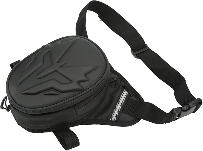 Motorcycle Leg Bag Thigh Packs PVC Matte Outdoor Carbon Fiber Drop Leg Bag Multifunctional Crossbody Shoulder Bag for Riding Travel Hiking (Frosted Black)
