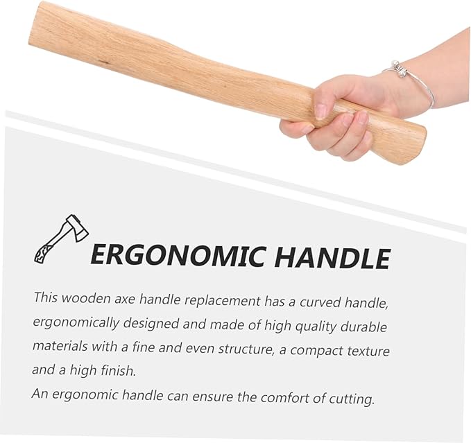 ULTECHNOVO Hatchet Handle Replacement Wood Material 40cm Wooden Axe Handle Universal Fit Easy to Renew