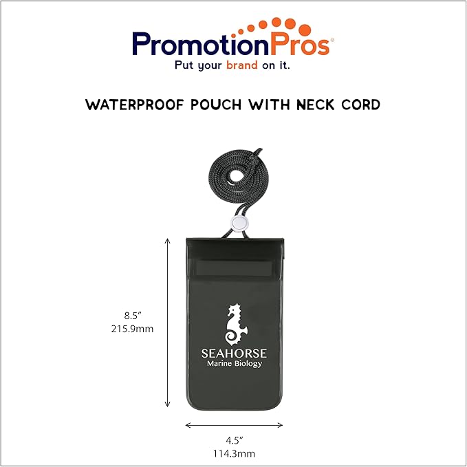 Waterproof Dry Bag With Window Customize Text Name or Personalized Image $1.81 Each - Sold in Pack of 100 - Black