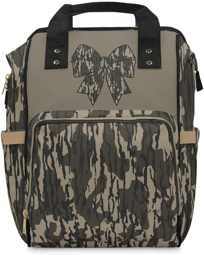 Tree Camo Bow Backpack/Old School Camo Diaper bag/Girl Diaper Bag/Country Girl Bag