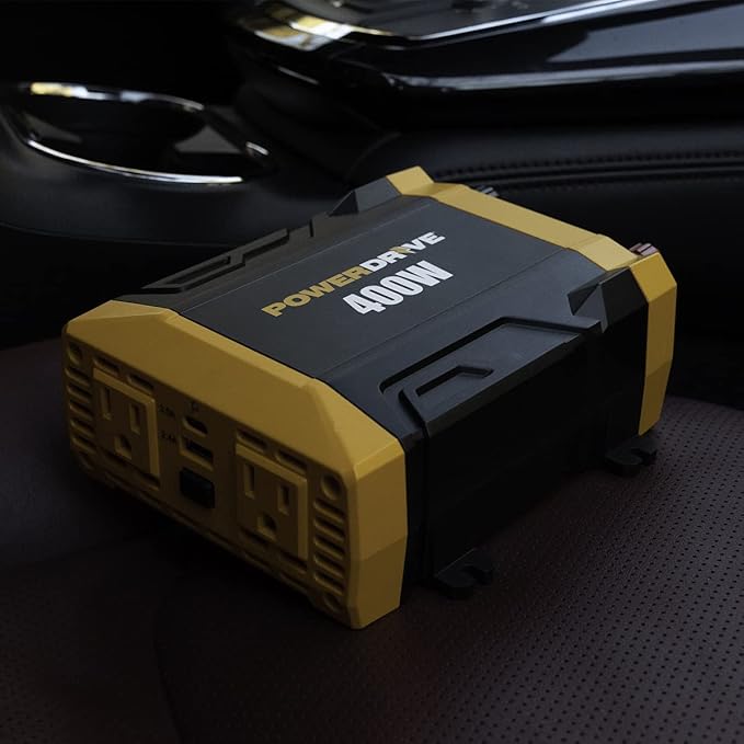 PowerDrive PWD400 400 Watt Power Inverter 12v DC to 110v AC with 2 Outlets and 2 Ports