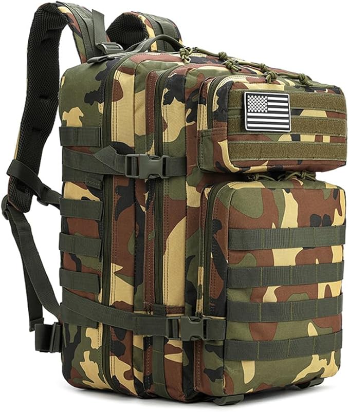 Tactical Backpack for Men Large Military Style Hiking Backpack with MOLLE System Travel Camping Bag for Trekking (Camouflage)