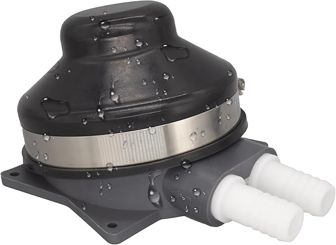 QuickMariner Manual Foot Pump Connects to 0.5 Inch Flexible Hose with 2.2 GPM Max Flow Rate Suitable for Marine Boat Galley RV Camping Black