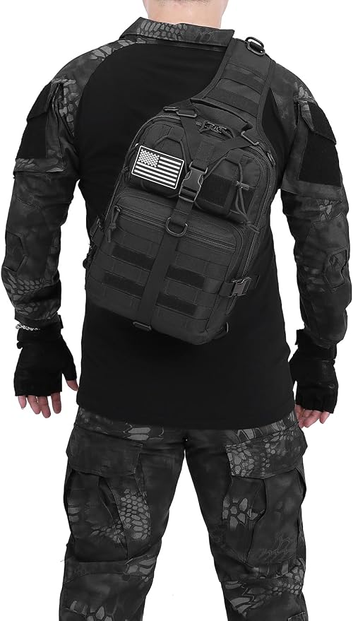 ATBP Tactical Sling Pack Big Crossbody Backpack Over Shoulder Bag Military for Men Hiking Outdoor Sport Gym
