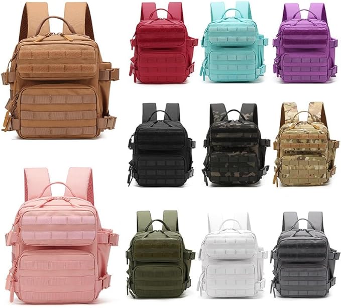 Outdoor Sports Pack Hiking Bag Tactical Rucksack Camo Knapsack Combat Camouflage Tactical 9L Molle Backpack - Tan