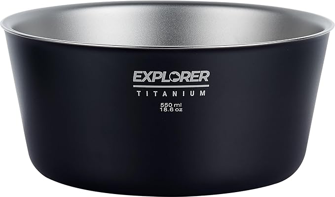 Explorer Bear Black Titanium Double-walled Camping Bowl 18 fl oz 550ml