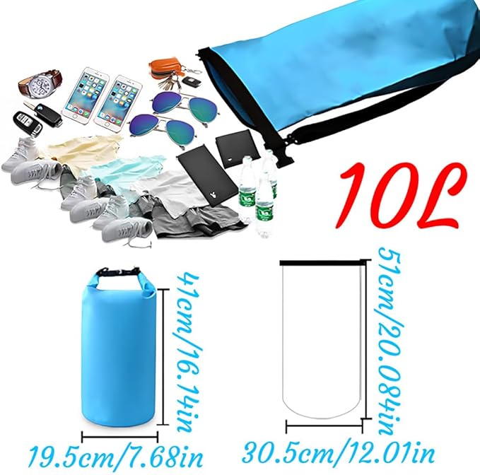 Custom Waterproof Dry Bags - Personalized 5L/10L/20L/30L Floating Lightweight Bags for Kayaking/Fishing/Camping Customizable with Club Logo (Multiple Colors) (Checkered carbon black)