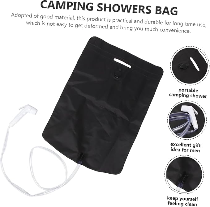 1set Portable Outdoor Camping Shower Bag Travel Shower for Hiking PVC Toiletry Bag Convenient Design for Camping Supplies Easy to Use