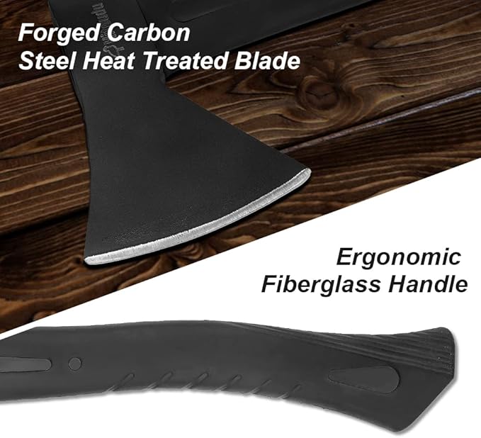 Hitdudu Camping Hatchet 2Pack 14 Camping Axe + 13 Camping Hatchet Forged Carbon Steel Heat Treated Hand Maul Tool with Sheath