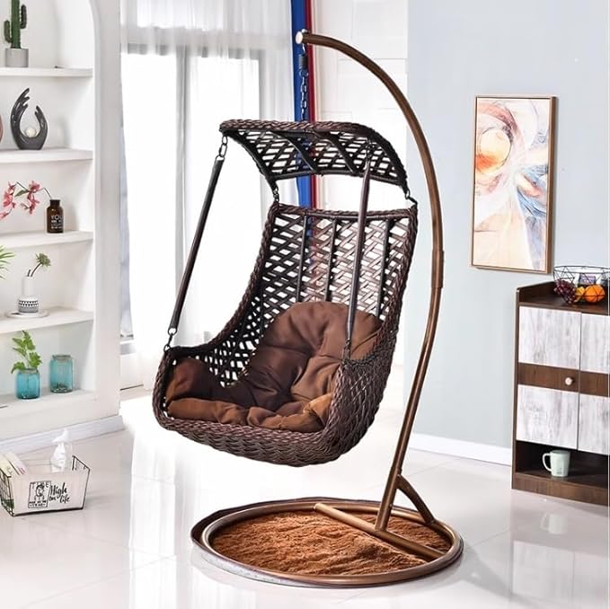 Suspension Egg Chair Cushion Replacement Indoor/Outdoor Swing Egg Chair Hammock Basket Cushion Replacement Used for Porch Balcony Garden Terrace Deck Swimming Pool(D)