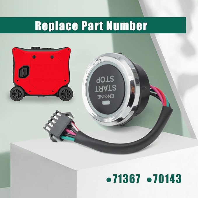 YUXIVCNE 71367 Engine Start/Stop Push Button Replacement for Predator 5000 Watt Dual Fuel Super Quiet Inverter Generator Replace 70143
