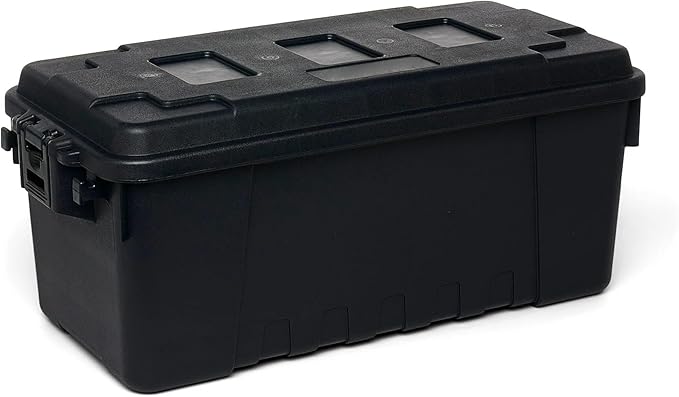 Heavy-Duty Storage Trunk 17-Gallon Capacity Lockable Black 30L x 14.25W x 12.75H Inches