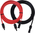 Renogy 20FT 10AWG Solar Panel Extension Cable with Male and Female Connectors 20Ft. 10AWG 1 Pair (Red and Black)