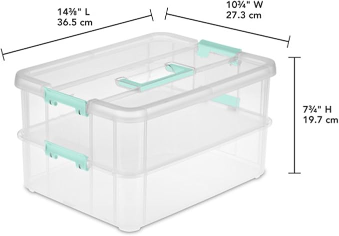 STERILITE Convenient Home 2-Tier Layer Stack Carry Storage Box Clear 12-Pack 12 X 1