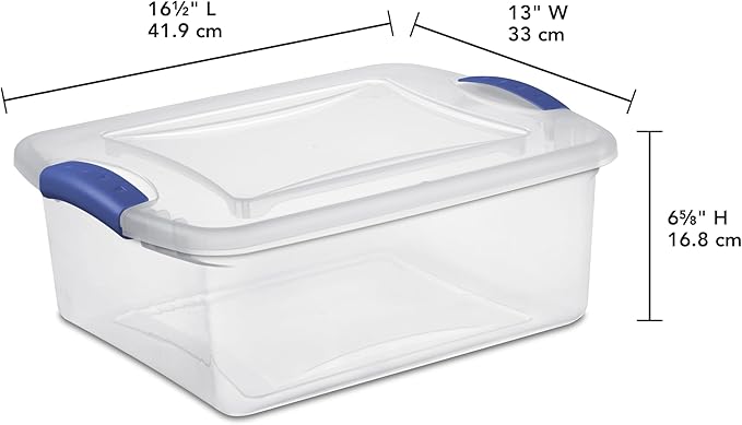 (3 pack) 15 Quart Clear Latching Storage Bin with Lid Stackable Plastic Bin for Shelves Closet &amp Craft Organization