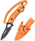 TONIFE Explorer Fixed Blade Knife with Sheath 8Cr14moV Multifunctional Survival Knife Blade with Fiberglass Reinforced Nylon Handle for Outdoor EDC Knife