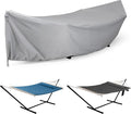 ANOW Upgraded Waterproof Hammock Cover Thickened PU Protective Cover Included Adjustable Buckle Strap for 12FT Hammock Stand Grid Silver Gray