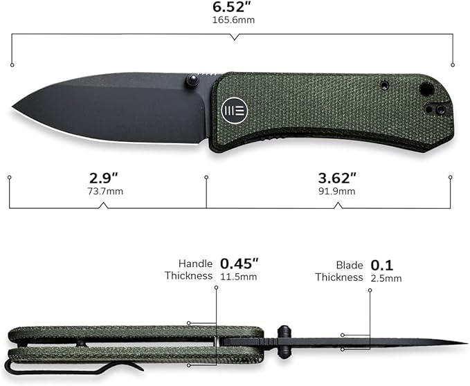 WeKnife Banter Pocket Knife for EDC Ben Petersen Folding Knife with 2.9”S35VN Blade Green Micarta Handle Titanium Thumb Stud Opener 2004J (Green)