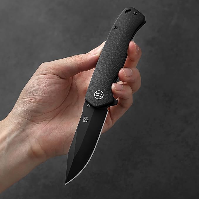 Holtzman's Gorilla Survival Folding Pocket Knife with D2 Steel Blade and Black G10 Handle - EDC Gift Set for Men and Women - Perfect for Everyday Carry