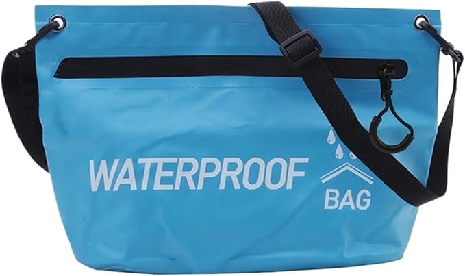 Waterproof Dry Bag Waterproof Dry Bag Handbag Minimalist Handheld Makeup Bag One Shoulder Waterproof Swimming Bag Outdoor Travel Small Toilet Bag for SwimmingBoating(Sky Blue)