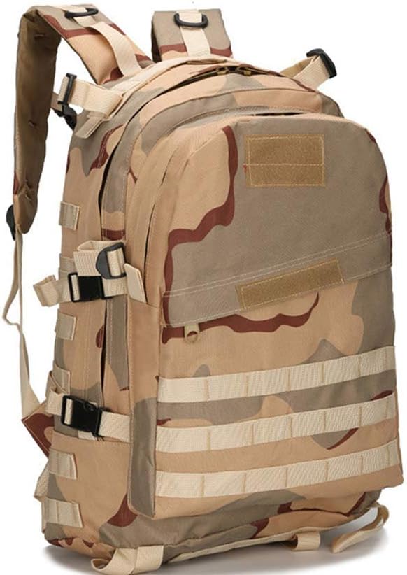 Outdoor Sports Pack Hiking Bag Tactical Rucksack Camo Knapsack Combat Camouflage Tactical 30L Molle 3D Backpack - 3 Color Desert