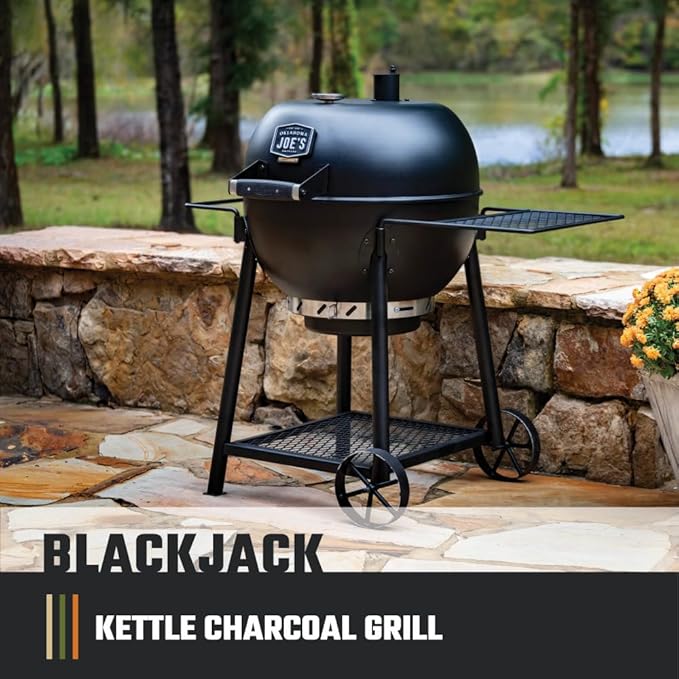 Oklahoma Joe's Blackjack 21.5 in. Heavy-Duty Kettle Charcoal Grill with 382 sq. in. Cooking Area Black