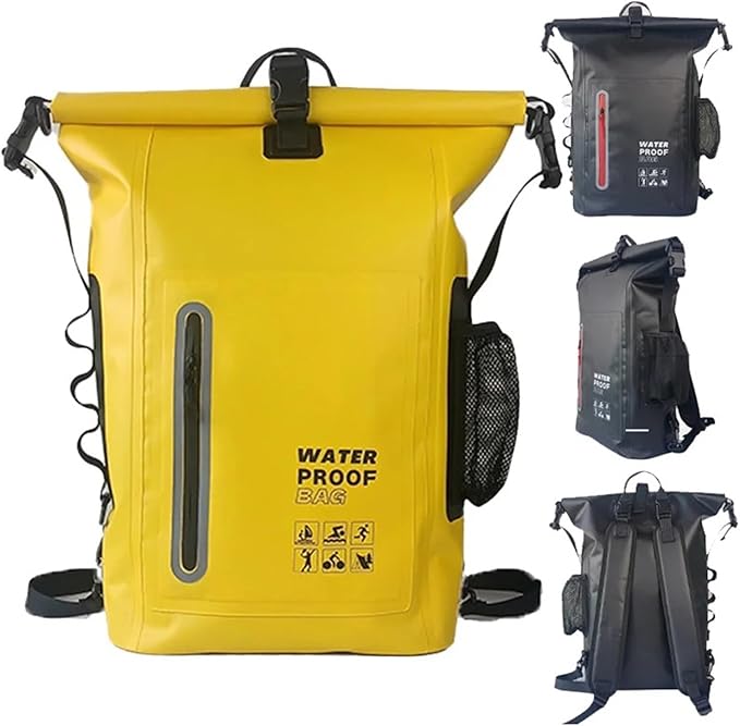 Waterproof Kayak Dry Bag Drift Swimming Backpack Large River Trekking Shoulder Beach Diving Dry Rafting Canoeing PVC Camping Bag(Black)